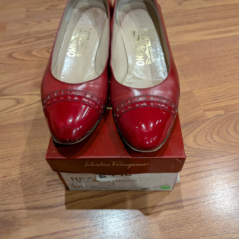 Salvatore Ferragamo Red Heels Patent Leather Elegance